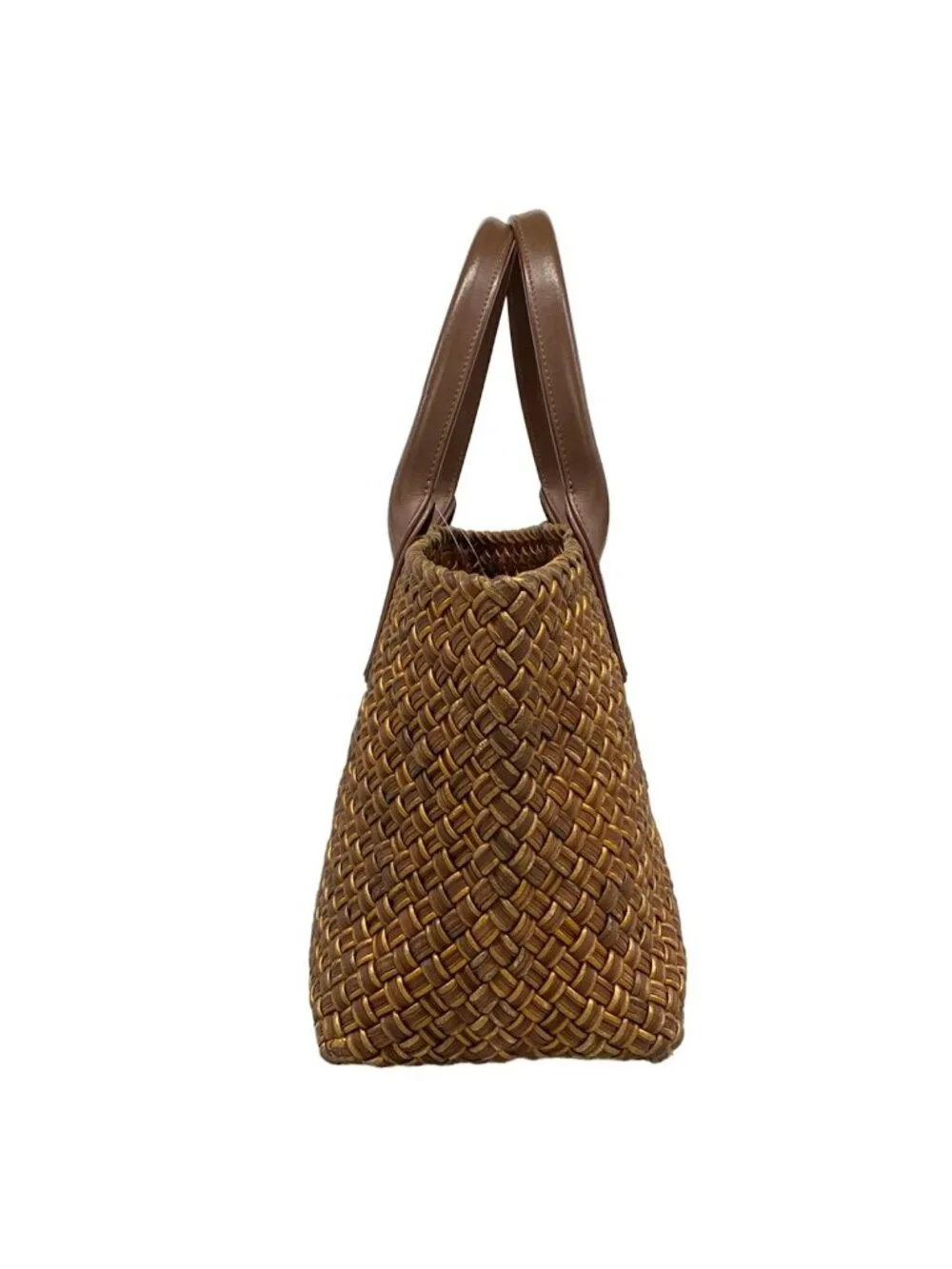 Bottega Veneta Tote Cabas PM Brown Gold Limited Edition Leather